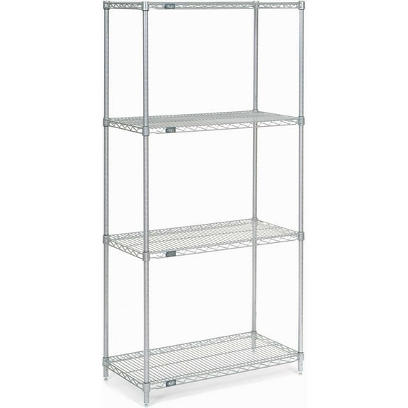 Global Industrial 18307Z 30 x 18 x 74 in. Nexel Poly-Z-Brite Wire Shelving, Clear