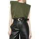 thumbnail image 1 of Txlixc Chaleco de verano femenino, chaleco de cuello redondo de color sólido, camiseta de hombro sin mangas Txlixc moda, 1 of 2
