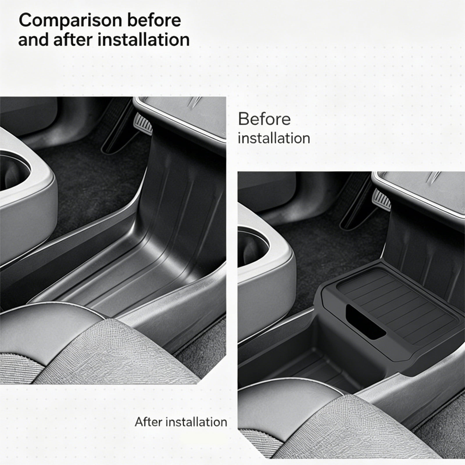 Hersfrd Lower Center Console Organizer Tray for Tesla Model Y Juniper Standard 2025 2026 Interior Storage Insert Tray for Model Y 2025 2026 Accessories