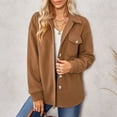 thumbnail image 4 of Lilgiuy Women Spring And Autumn Coats Warm Solid Long Sleeve Outerwear(Khaki,4) Winter Fashion 2022, 4 of 5