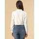 thumbnail image 5 of Chaqueta vaquera para mujer Chaqueta vaquera recortada lavada con botones deshilachados blanco XL, 5 of 6