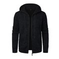 thumbnail image 3 of Men's Zip Up Hoodie Knit Cardigan Long Sleeve Sweater Jacket with Pockets Casual Sherpa Fleece Lined for Winter, 3 of 4