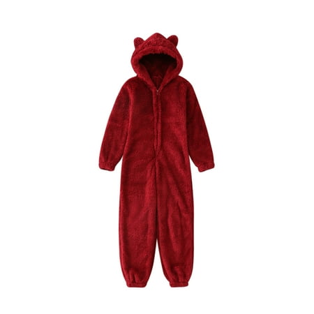 

Solid Color Parent-Child Suit Long Sleeve Family Pajamas Set Round Neck Zipper Hoodie