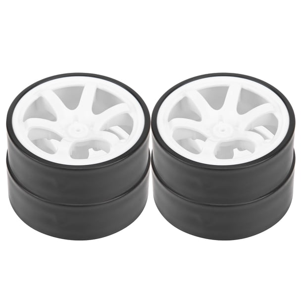 Neumáticos De Deriva Para Coche RC 1/10 – Set De 4 Llantas De Plástico De 6 Radios Con Neumáticos De Goma, Diámetro 68 Mm, Fáciles De Montar, Ideales Para Derrapes En Carretera