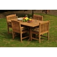 thumbnail image 4 of Teak Dining Set: 4 Seater 5 Pc: 69" Warwick Console Folding Dining Rectangle Table And 4 Devon Arm/Captain Chairs Outdoor Patio Grade-A Teak Wood WholesaleTeak #WMDSDVi, 4 of 6