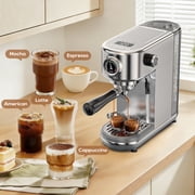 HiBREW 20 Bar Semi Automatic Espresso Machine for Home, Stainless Steel Coffee Maker with Steam Wand H10B