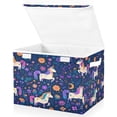 thumbnail image 2 of Iauyy Large Storage Box with Lid - Foldable Home Storage Bins for Clothes Toy Holiday Decor, Magical (42*32*30cm), 2 of 6