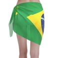 thumbnail image 2 of Swimsuit Coverups For Women Flag Of Brazil Sarong Beach Bikini Wrap Sheer Short Skirt Chiffon Scarf For Swimwear, 2 of 7