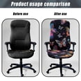 thumbnail image 4 of Renewold Butterfly Colorful Office Chair Cover Stretchable Desk Chair Protector Non-slip Anti-dust Computer Office Chair Slipcover Washable Desk Chair Cover with Elastic Bottom, L, 4 of 7
