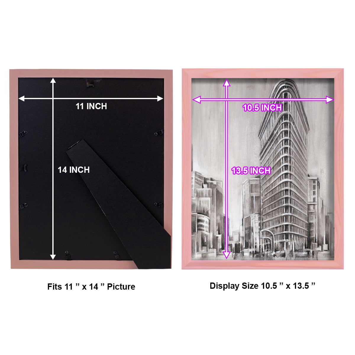 Art Deco Cityscape II -Framed Print w/glass-Sunset Pink