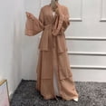 thumbnail image 2 of Valcatch Women Muslim Dress Chiffon Open Front Cardigan Abaya Dress with Hijab Middle East Arabian Prayer Belted Eid Long Dress, 2 of 6
