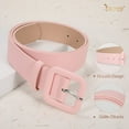 thumbnail image 5 of JASGOOD Women Fashion Leather Belts Candy Color Square Buckle Belt for Jeans Pants Dresses, 5 of 11