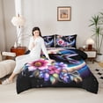 thumbnail image 4 of Homewish Animal Hummingbird Full Size Comforter Sets 3-Piece for Female Men,Boho Floral Moon Bedding Comforter Set,Chic Flowers Lightweight Bedding Sets,Microfiber Bedroom Decor,Reversible, 4 of 8
