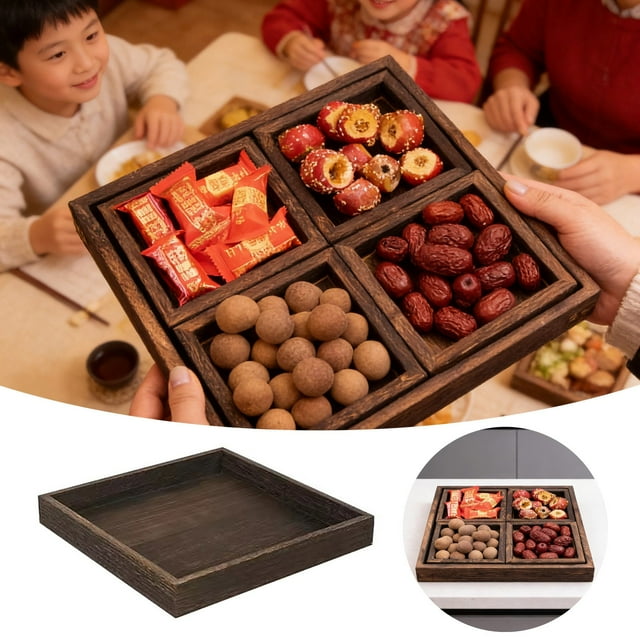 Wooden Tray For Baking Serving And Traditional Stove Snack Platter