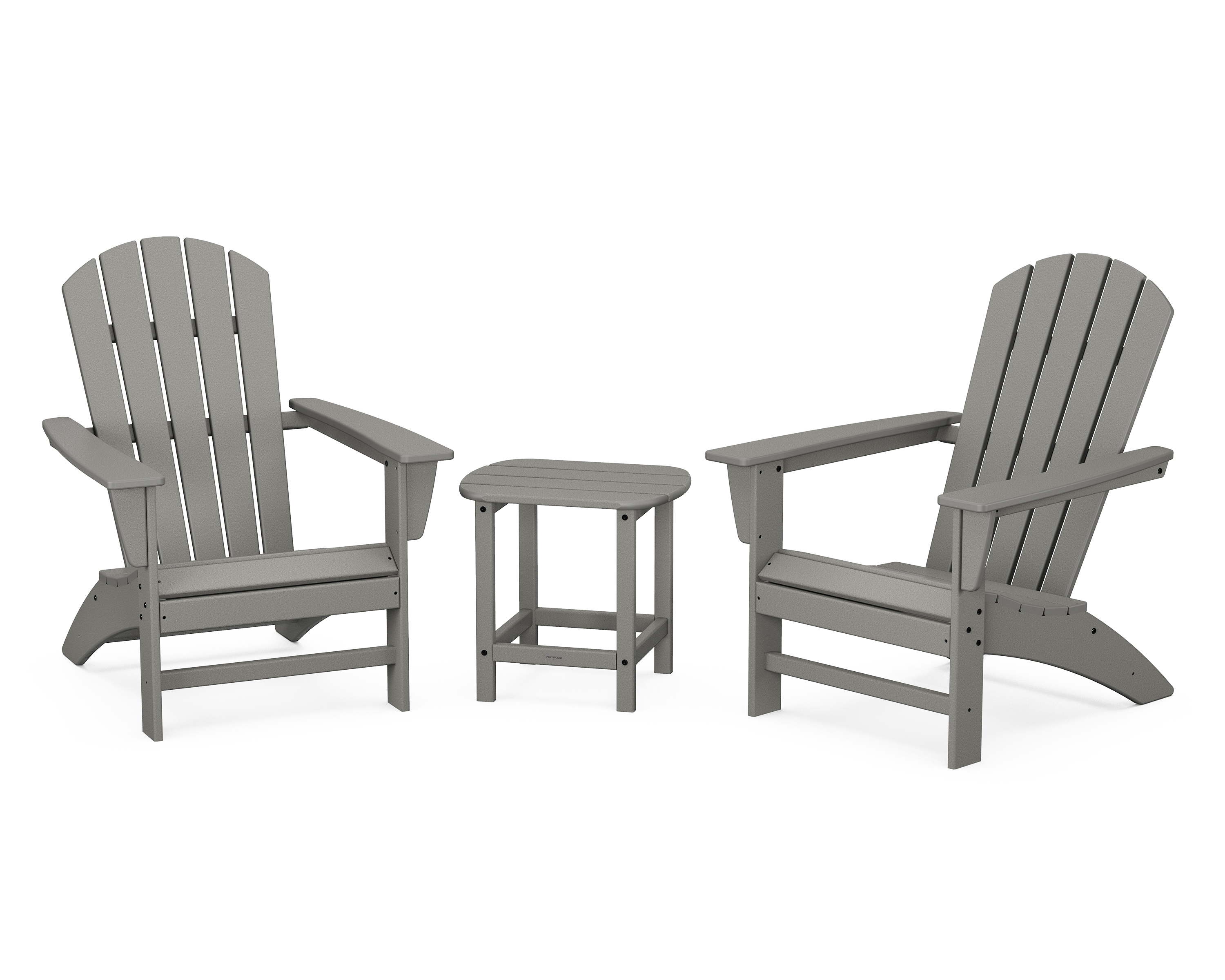 POLYWOOD Nautical 3-Piece Adirondack Set with South Beach 18" Side Table in Slate Grey - image 1 of 1