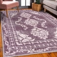 thumbnail image 3 of Bohemian Decorative Rug, Vintage Damask of Swirling Floral Motifs Boho Ethnic Forms and Shapes, Quality Carpet for Bedroom Dorm and Living Room, 6 Sizes, Plum and Champagne, by Ambesonne, 3 of 4