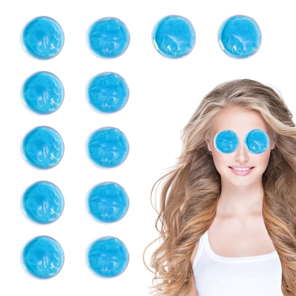 12 Pcs Small Gel Ice Packs for Eyes, Round Ice Pack Small Hot Cold Compress Ice SPOKKI Bag Eye Ice Pack Reusable for Injuries Bumps Swelling, Small Ice Packs for Eyes Beauty Skin Care