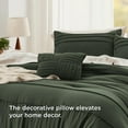 Olive Green Queen Comforter Set 4 Pieces Pinch Pleat Bed Set, Down