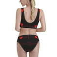 thumbnail image 3 of Picia Cardiogram and Heart Women's High Waisted Bikini Scoop Neck Swimsuit Two Pieces Bathing Suit-, 3 of 8