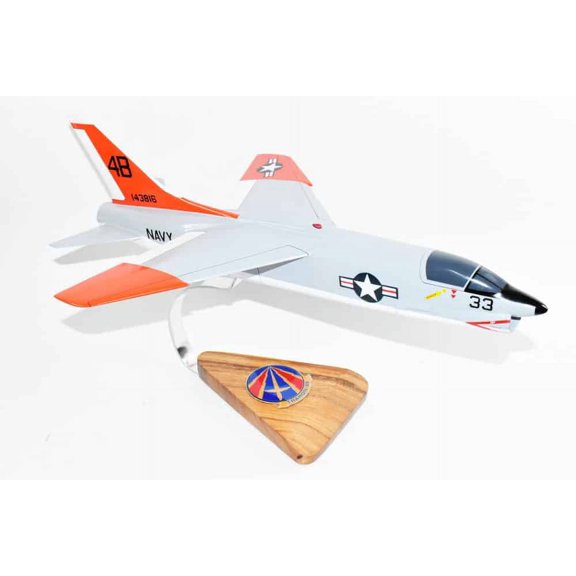 VT-86 Sabrehawks F-8 Crusader Model,Vought F-8 Crusader,18",Mahogany Scale Model