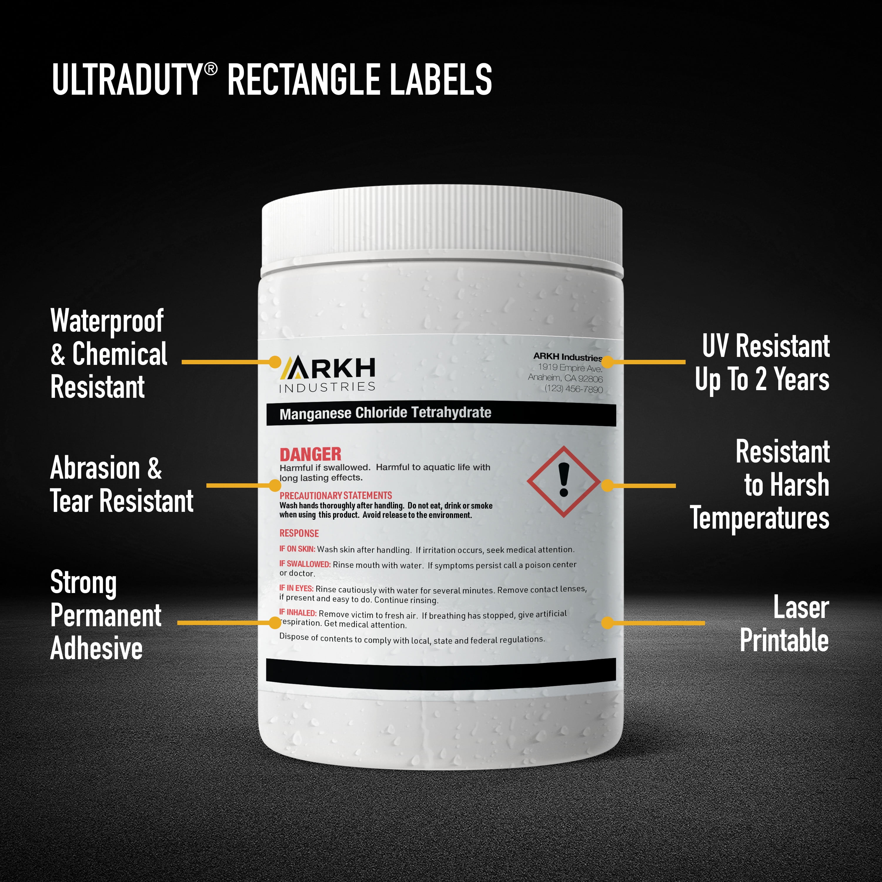 Avery UltraDuty GHS Labels 2/3" x 1-3/4", 1500 Ct, Laser Printer