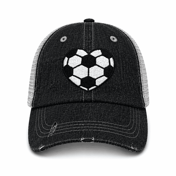 Cocomo Soul Embroidered Soccer Heart Mesh Trucker Style Hat Cap Soccer Mom Gift Mothers Day