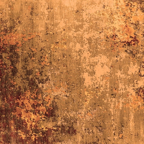 Ahgly Company Indoor Square Oriental Orange Industrial Area Rugs, 8' Square