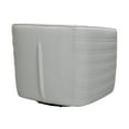 thumbnail image 3 of Armen Living Melanie Modern Leather Swivel Barrel Chair in Gray, 3 of 7