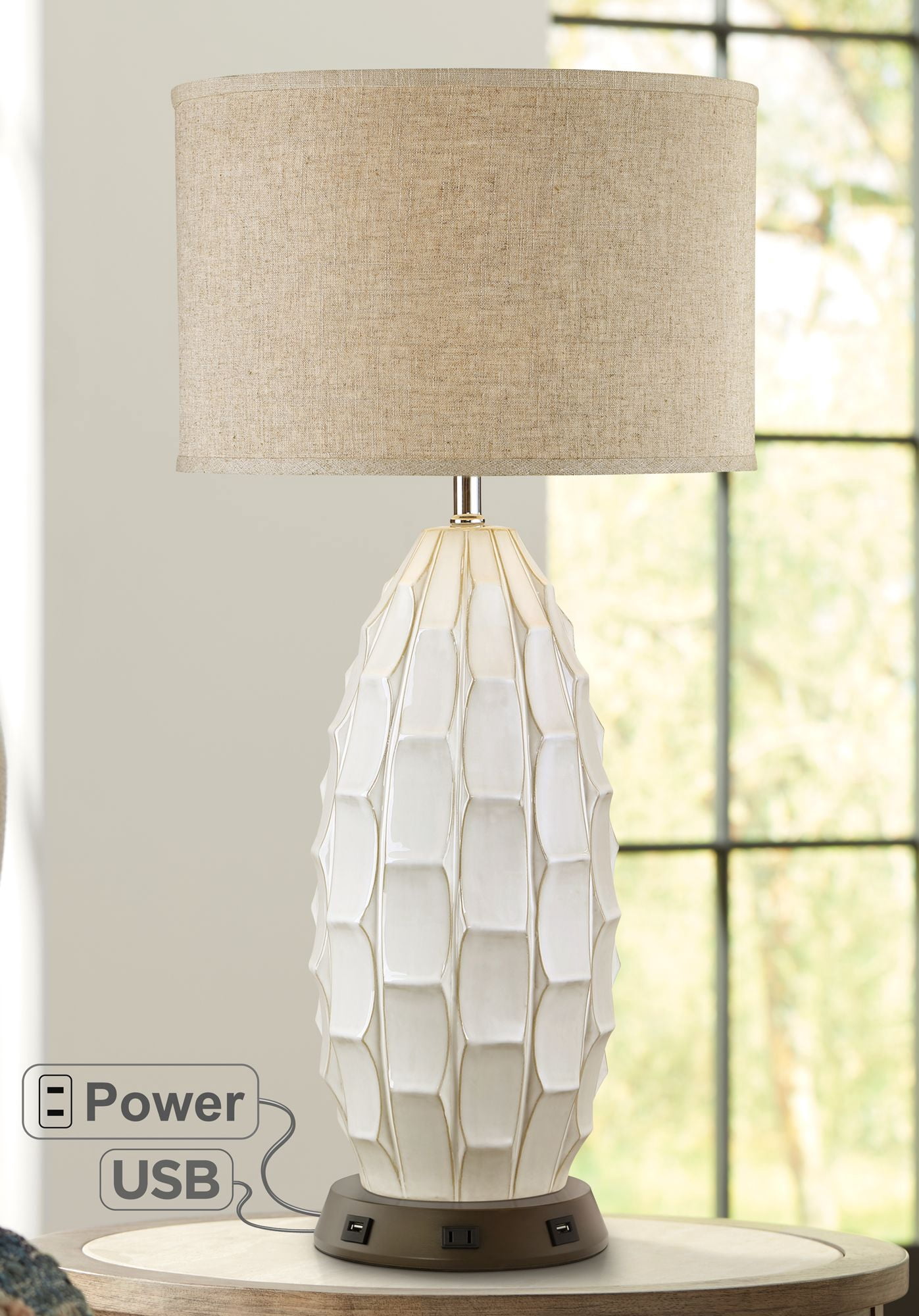  Possini Euro Design Cosgrove Mid Century Modern Table Lamp 26 5 