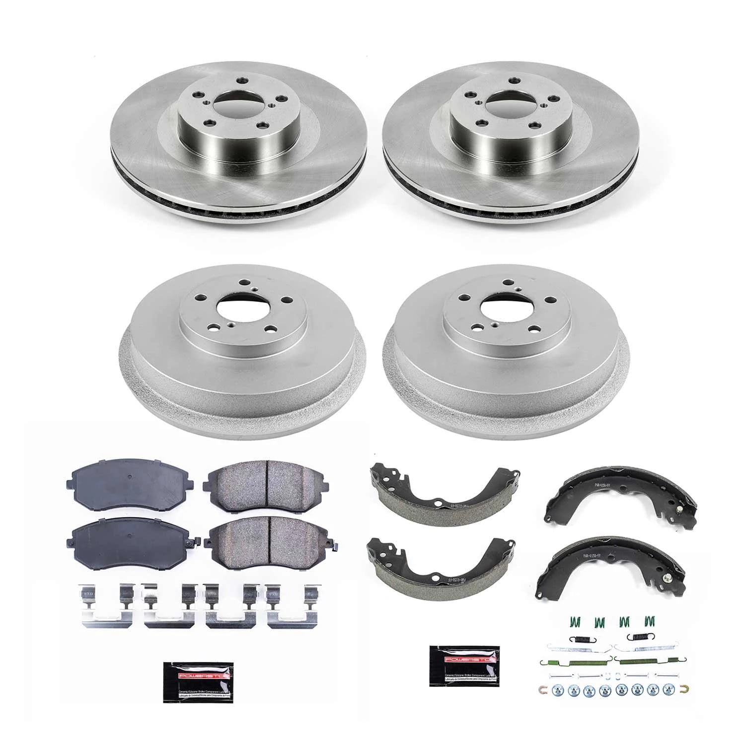 Power Stop Front and Rear Stock Replacement Drum and Shoe Kit KOE15467DK