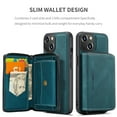thumbnail image 2 of iPhone 13 Case,Dteck Magnetic Leather Detachable Wallet Functional Removable Case Shockproof Rubber Cards Holder Money Pocket Hybrid Kickstand Back Cover For Apple iPhone 13 6.1-inch,Blue, 2 of 7