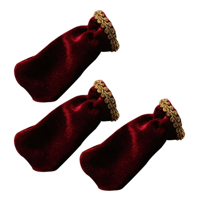 jifeng 3Pieces Pleuche Piano Sustain Pedal Cover Foot Sleeve Protector Pad Red