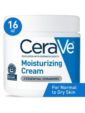 CeraVe Moisturizing Cream Jar for Face and Body for Normal to Dry Skin, 16oz