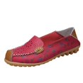 thumbnail image 1 of asdoklhq Womens Casual Shoes,Women's Comfortable Hollow Leather Printed Flat Casual Loafers Single Shoes, 1 of 8