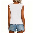 thumbnail image 6 of Gsakboxl Womens Tank Tops 2026 Women Hollow Out Crochet Wave Trim Sleeveless Knit Tank Top Loose Fit Breathable Summer Resort Beach Vacation Outfit Camisole Vest White M, 6 of 7