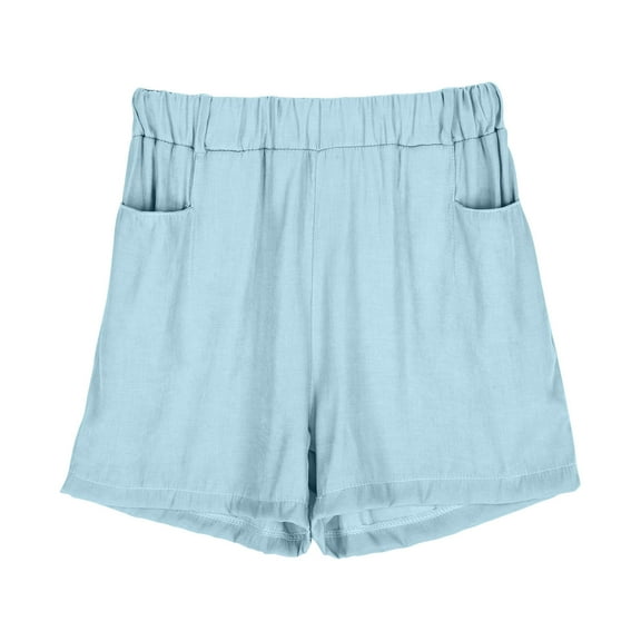 Lmnyox Loose Casual Shorts for Women Elastic Waist Short Pants with Pocket Summer Lightweight Sleep Shorts