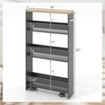 thumbnail image 3 of Costway Rolling Kitchen Slim Storage Cart Mobile Shelving Organizer with Handle, 3 of 9