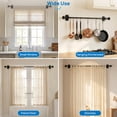thumbnail image 5 of Sindcom No Drill Curtain Rods for Window 27 to 48 Inches, 5/8 Inch Diameter Renter Friendly Drapery Rod with Adhesive Brackets without Drilling, Adjustable from 27 to 52 Inches, Black, 5 of 7