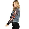 thumbnail image 2 of Flying Tomato Women's Juniors Boho Sweater Sleeve Denim Jacket (X-Large, Denim), 2 of 5