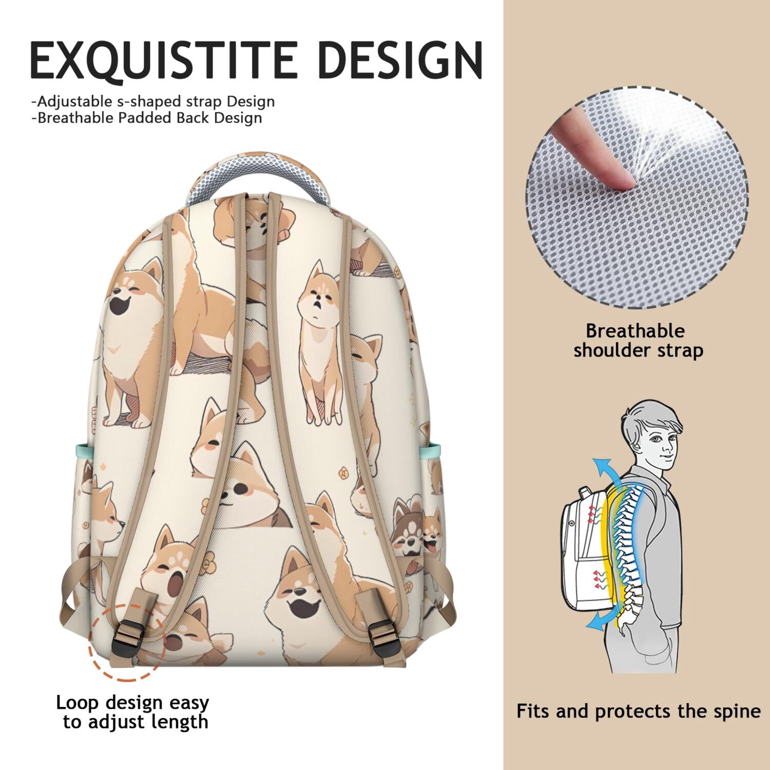 Animal Paw Print Waterproof Backpack - Durable & Organized Storage