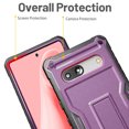 thumbnail image 3 of FITO For Google Pixel 7A Case, Rubber Shockproof Full-Body Phone Case with Kickstand (Purple), 3 of 7