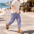 thumbnail image 6 of Mifsaly Boys Linen Pants Kids Elastic Waist Casual Summer Pants Lightweight Loose Fit Everyday Relaxed Pull On Trousers with Pockets, 6 of 9