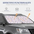 thumbnail image 3 of Kdxio Purple Rabbit Print 2-Piece Sun Shade Front Windshield - Foldable Car Front Window Sunshades for Most Sedans SUV Truck, 3 of 6