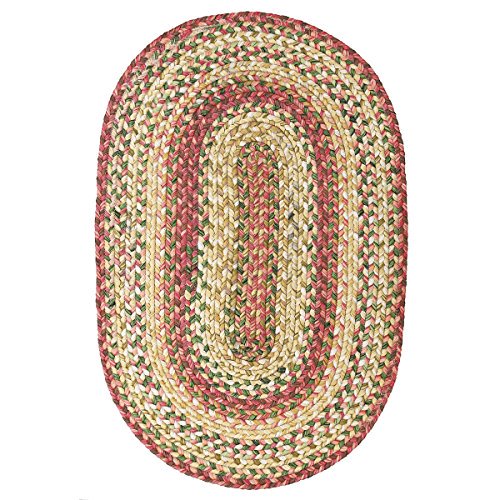 Homespice Tapis Ovales Tressés d'Extérieur, 27 Pouces par 45 Pouces, Noir