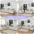 thumbnail image 4 of Hybition 3-Piece Living Room Sofa Set, Matte Faux Leather, with Geometric Pillows-Color:Beige, 4 of 9