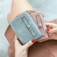 thumbnail image 5 of Uds pequeña cartera plegable de cuero para mujer Mini monedero con cremallera ID, 5 of 5