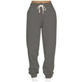 thumbnail image 2 of CaComMARK PI Women's Pants Plus Size Clearance Women's Casual Loose Sports Sweatpants Ankle Banded Trousers Gradient Fleece Wide-Leg Trousers Dark Gray, 2 of 5