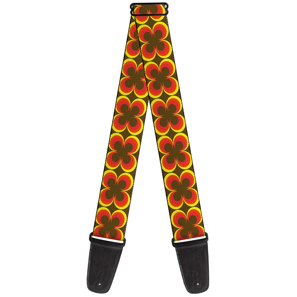 Buckle-Down Guitar Strap, Four Dot Gradient Brown Yellow Red, 2 Inches Wide