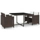 thumbnail image 1 of Conjunto de Comedor de Exterior Casafoyer de Poliratán 5 Piezas Marrón, 1 of 5