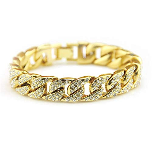 Iced Out Miami Cuban Link Bracelet Gold 